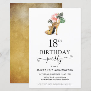 Papier Budget Floral or talons hauts 18e anniversaire