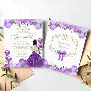 Papier BUDGET Floral Purple Princess XV Quinceanera
