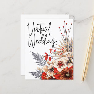Papier Budget Floral Red Cream Faire-part de mariage virt