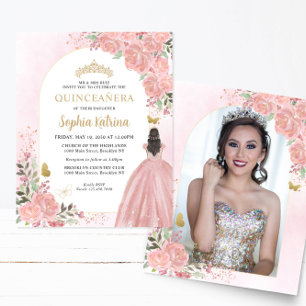 Papier Budget Floral rose or photo Quinceañera