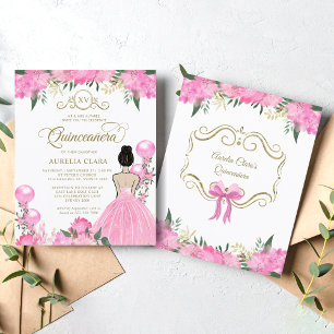 Papier BUDGET Floral Rose or Princesse XV Quinceanera