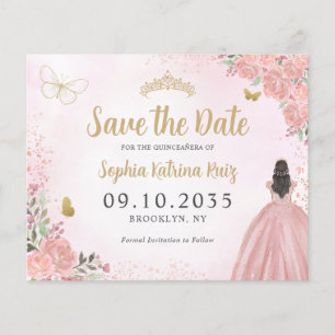 Papier Budget Floral Rose or Quinceanera Enregistrer la d