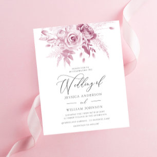 Papier Budget floral rose poussiéreux