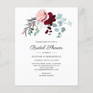 Papier Budget Floral Script Eucalyptus Fête des mariées
