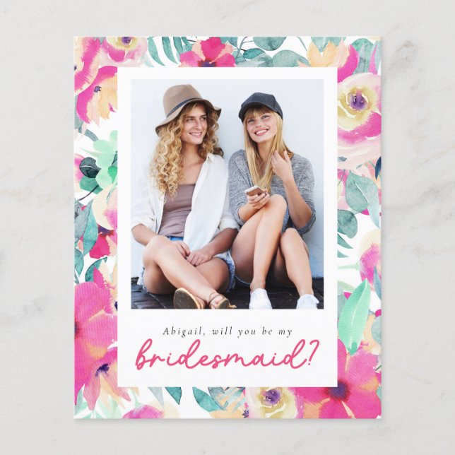 Papier Budget Floral Serez-Vous Ma Femme D'Accueil ? Cart (Devant)