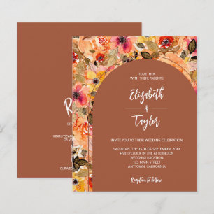 Papier Budget Floral Terracotta Tout En Un Mariage Invite