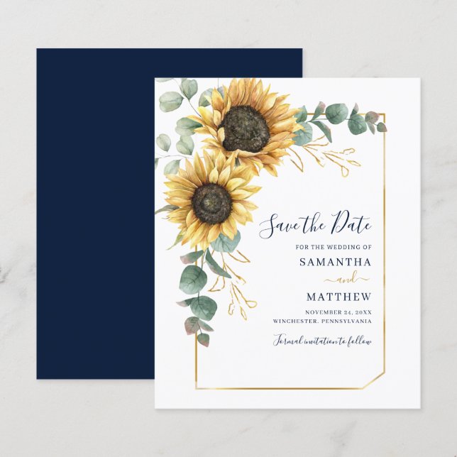 Papier Budget Floral Tournesol Eucalyptus Enregistrer La  (Devant / Derrière)