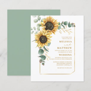 Papier Budget Floral Tournesol Eucalyptus Mariage Invitat