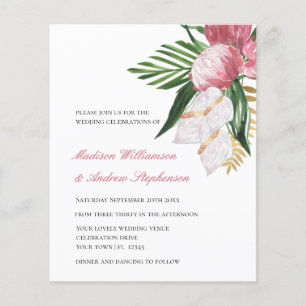 Papier Budget Floral Tropical Paradise Faire-part de mari