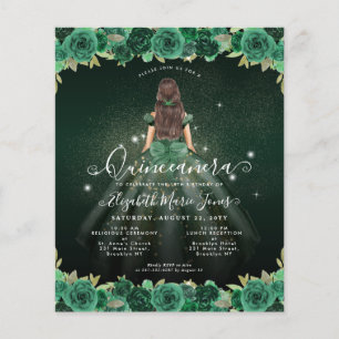 Papier Budget Floral Vert Princesse Anniversaire Quincean