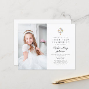 Papier Budget Floral Wreath Photo Girl First Communion
