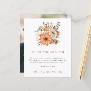 Papier BUDGET   Florals d'automne Mariage Merci photo