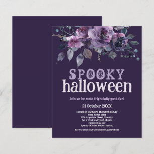 Papier Budget Floraux violets Éffrayant Halloween Invitat