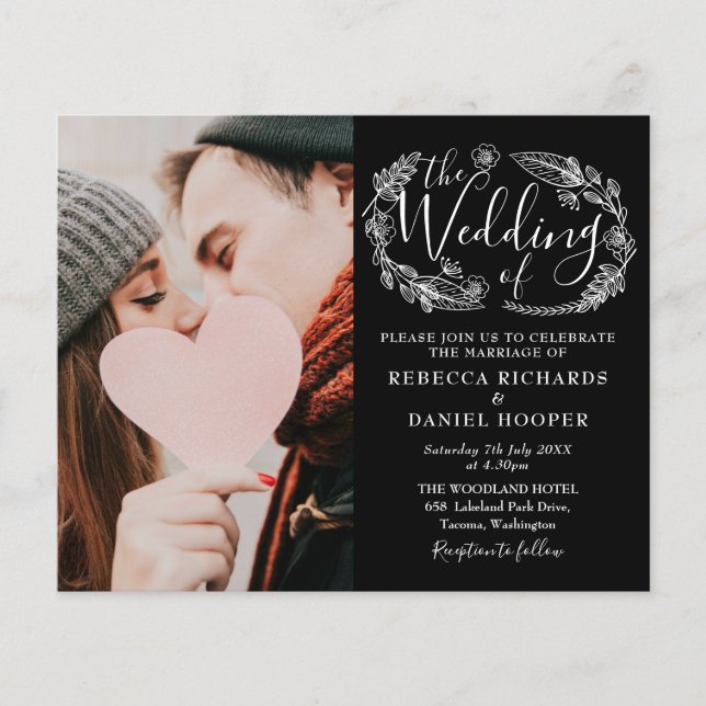 Papier Budget Foliage Photo Script Détails Mariage Invita (Devant)