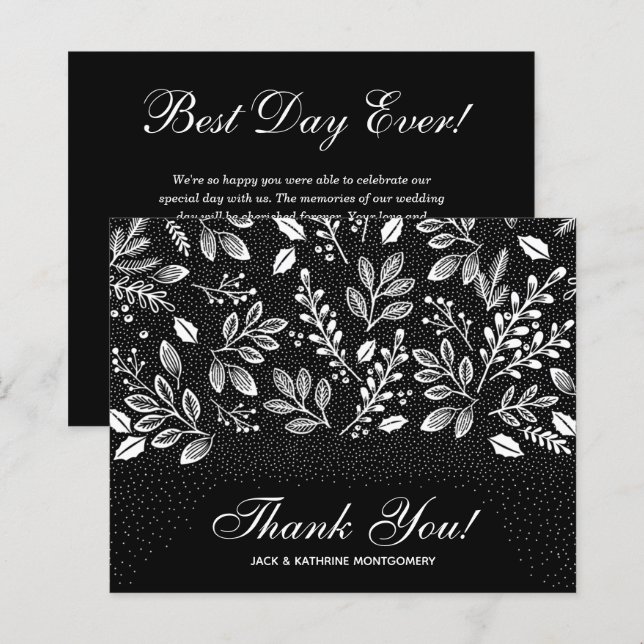 Papier Budget Folift Blanc Script Merci noir (Devant / Derrière)