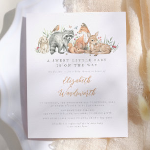 Papier Budget Forêt de bois Animaux Baby shower Vintage