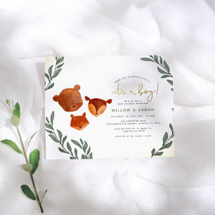 Papier Budget Forêt de bois verdure Baby shower garçon