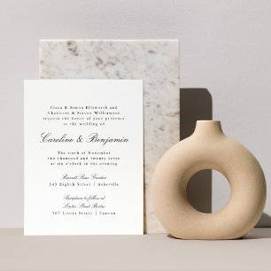 Papier Budget Formal Script Élégant Mariage Invitation