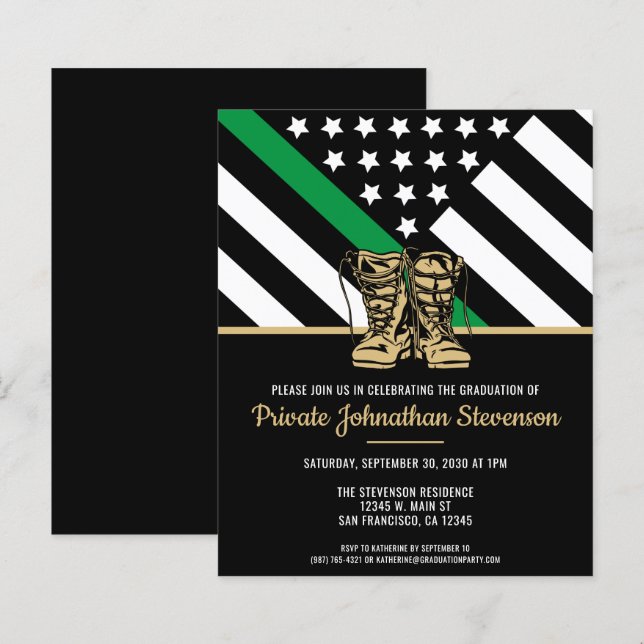 Papier Budget Formation militaire Invitation à la graduat (Devant / Derrière)