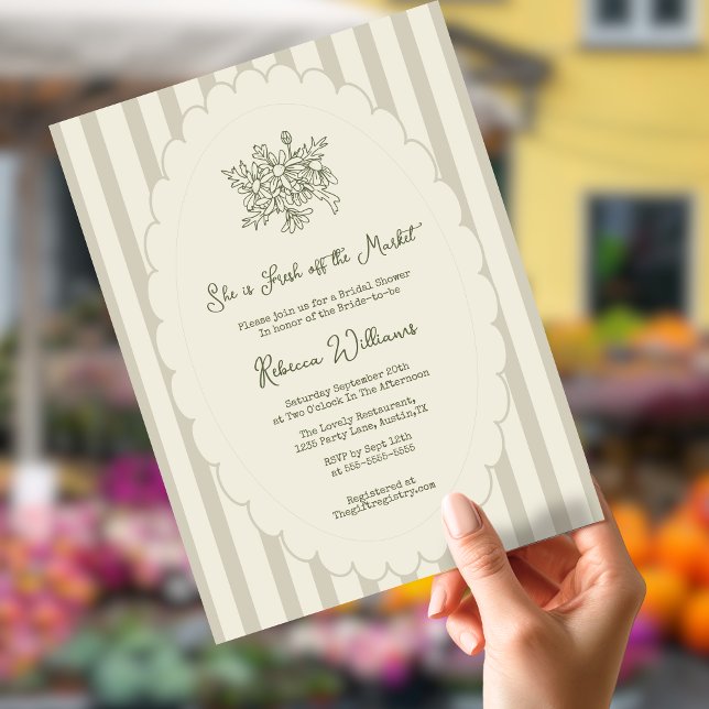 Papier Budget Fresh off Market Sage Green Bridal Shower (Créateur téléchargé)