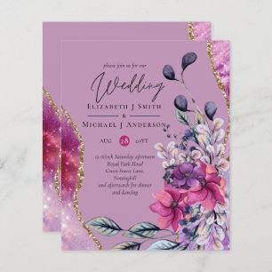Papier BUDGET Fuchsia Violet Violet Mariage Floral Invita