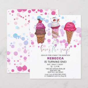 Papier Budget Fun Ice crème party Anniversaire invitation