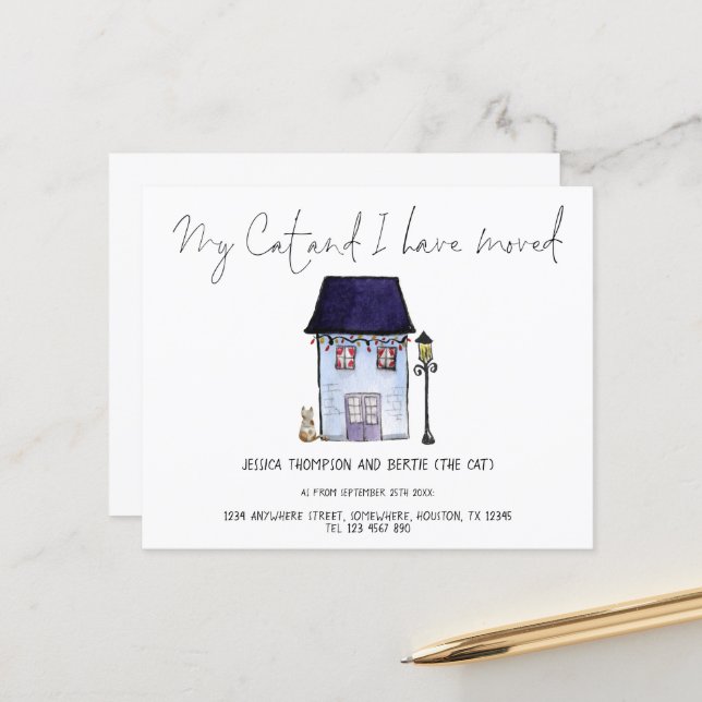 Papier Budget Funny Mon chat J'ai Déplacé Script Déplacem (Devant/Arrière en situation)