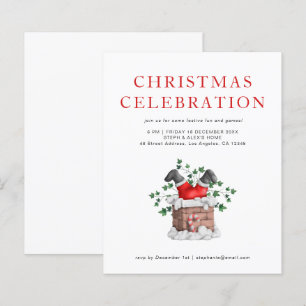 Papier Budget Funny Père Noël Christmas Party Invitation