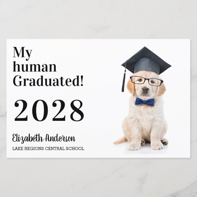 Papier Budget Funny Puppy Graduate Graduate Invitation (Devant)
