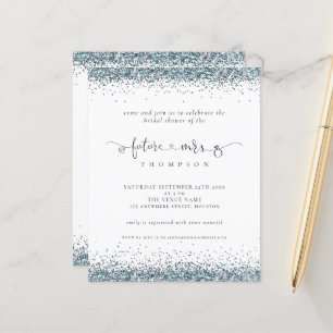 Papier Budget Futur Mme Blue Parties scintillant Fête des