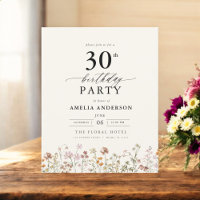 Budget Garden Floral 30e anniversaire Invitation