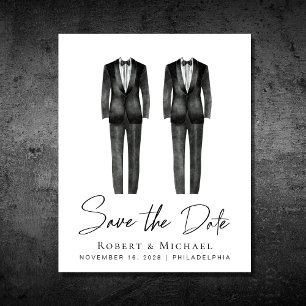 Papier Budget Gay Mariage Tuxedo Enregistrer La Date
