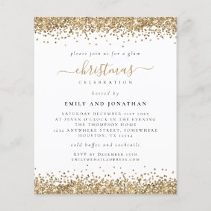 Papier Budget Glam Gold Parties scintillant Noël Invitati