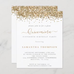 Papier Budget Glam Gold Parties scintillant Quinceañera I