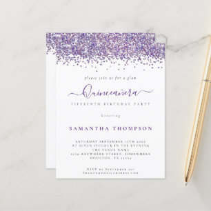 Papier Budget Glam Purple Parties scintillant Quinceañera