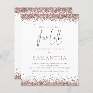 Papier Budget Glam Rose Gold Parties scintillant Invitati