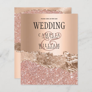 Papier BUDGET Glamour Rose Gold Mariage Invitation