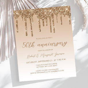 Papier Budget Glitter Gold Script 50e anniversaire