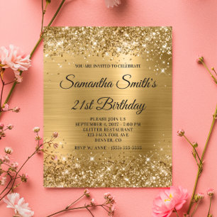 Papier Budget Glittery Gold Monogramme 21e anniversaire I