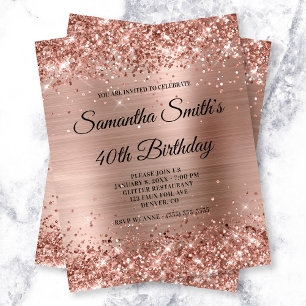 Papier Budget Glittery Rose Gold Foil Anniversaire Invita