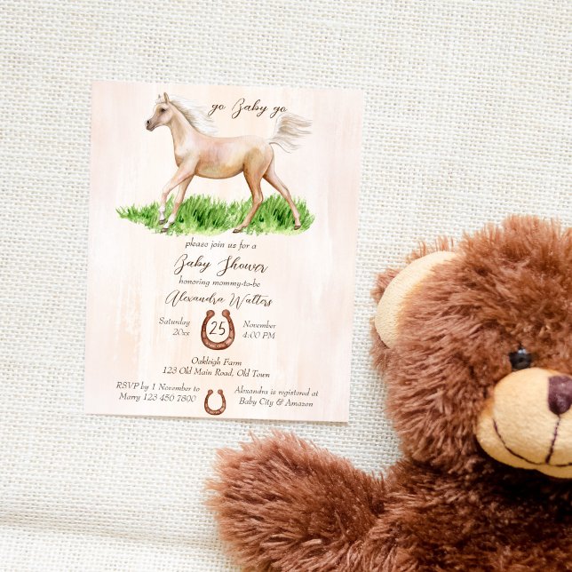 Papier Budget Go bébé aller courir cheval poulain baby sh (Créateur téléchargé)