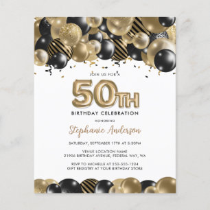 Papier Budget Gold Black Parties scintillant 50e annivers