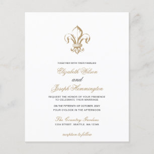 Papier Budget Gold Fleur de Lis Faire-part de mariage