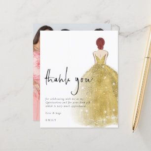 Papier Budget Gold Gown Photo Auburn Quinceañera Merci