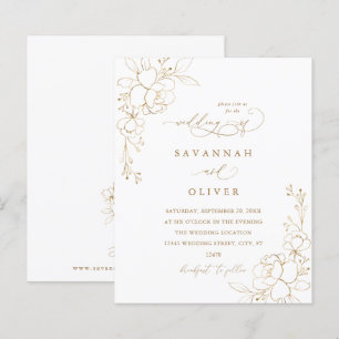Papier Budget Gold Linal Floral White & Gold Mariage - BK