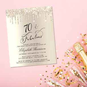 Papier Budget Gold Parties scintillant 70e anniversaire I