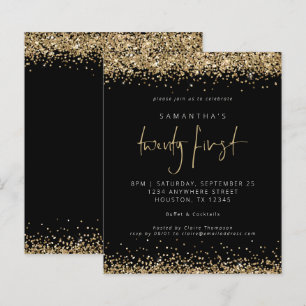 Papier Budget Gold Parties scintillant Black 21st Party I
