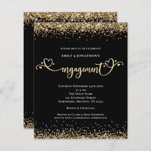 Papier Budget Gold Parties scintillant Coeur de script Fi