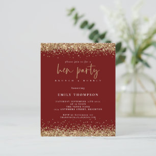 Papier Budget Gold Parties scintillant Hen Party Bourgogn