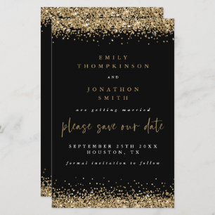 Papier Budget Gold Parties scintillant Mariage Noir Enreg